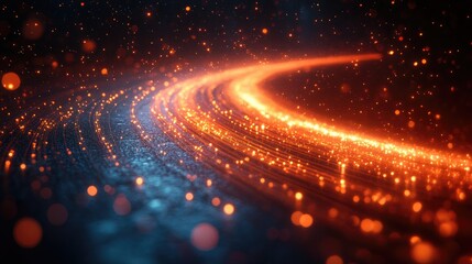 Illustration of Optical Fiber Cable with Glowing Effects for Technology Showcase