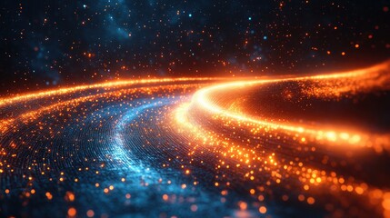 Obraz premium Close-Up of Glowing Optical Fiber Lights, Perfect for Technology-related Projects