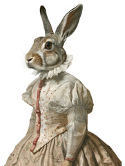 PNG A rabbit wearing Las Meninas animal fashion dress.