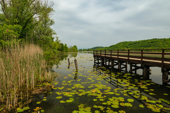 Lago di Fimon, Vicenza, Veneto, Italy. The lake is a beutiful place to walk and to take a rest with the family.