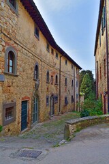 glimpse of the ancient Tuscan village of Fonterutoli in the municipality of Castellina in Chianti, Siena, Italy
