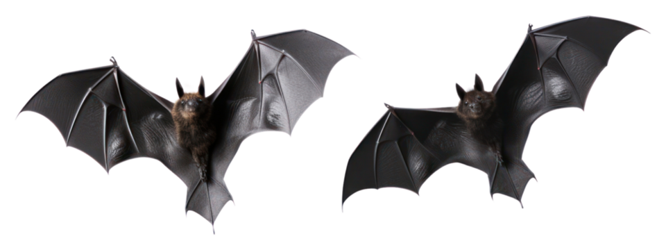 PNG Flying bats against white background