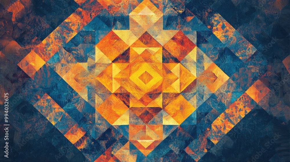 Poster a basic geometric shape transforming into an intricate, hyper-detailed pattern through ai-driven pix