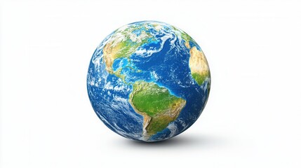 Detailed Globe Highlighting Countries and Oceans