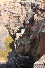 Potholes canyon in Mpumalanga Province South Africa with water pools and waterfalls on mountains and rocks