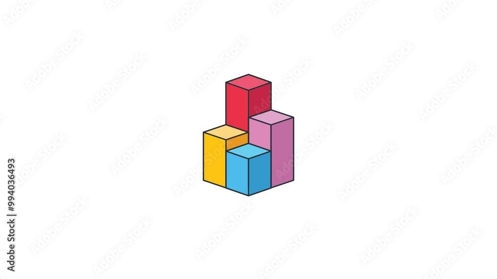 Poster animated of bar chart icon motion graphic animation. business graph bar showing growth. financial pr