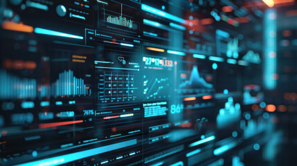 Obraz premium A digital platform displaying the intricate process of collecting, filtering, and analyzing Big Data for actionable insights.