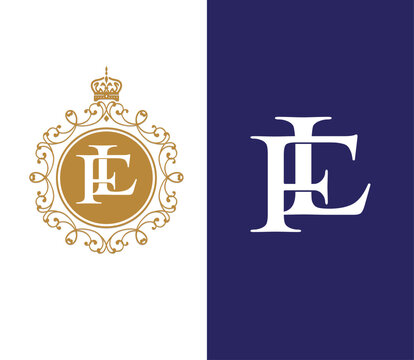 Clean luxury & trendy FL monogram logo 