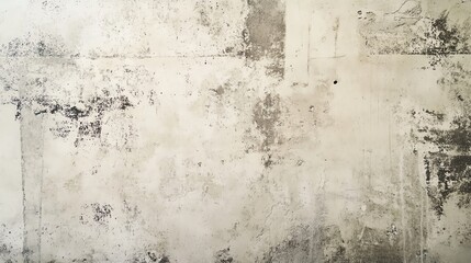 Obraz premium Abstract texture of a weathered concrete wall featuring gray and white tones with distinct rough patches and artistic stains.