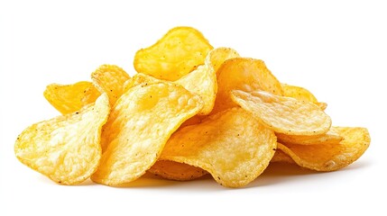 Natural potato chips on isolate white background