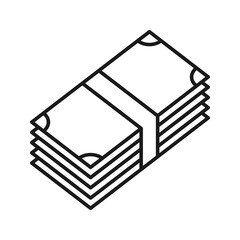 Stack of money icon isolated on white background