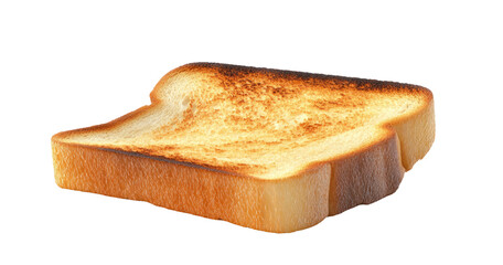 Golden Brown Toasted Bread Slice Isolated on Transparent Background