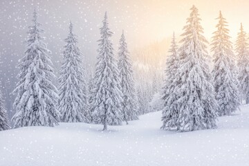 Fototapeta premium Winter wonderland serene snowy landscape