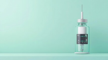 Futuristic IV drip with integrated sensors and a digital display for monitoring dosage, hospital tech, medical device