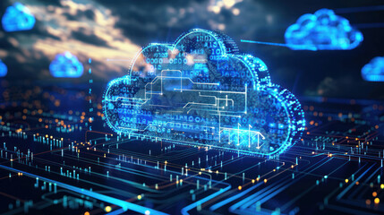 Obraz premium A digital platform showcasing cloud-based Big Data tools, enabling businesses to process large datasets without infrastructure constraints.
