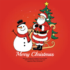 Merry Christmas social media post banner template