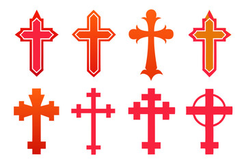 Obraz premium Set hand drawn cross. Vector cross. The cross is made with a brush.