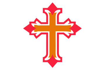 Obraz premium Set hand drawn cross. Vector cross. The cross is made with a brush.