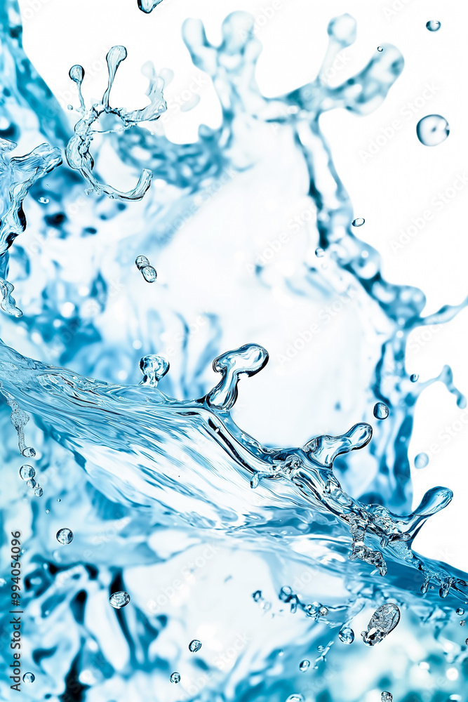 Poster a vibrant splash of water captures the essence of fluidity and movement, creating a refreshing backg