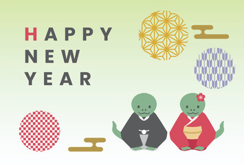 巳年の挨拶年賀状テンプレート