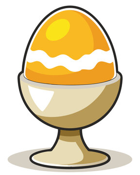 recommend clip art: Boiled egg vector illustration isolated on a white background