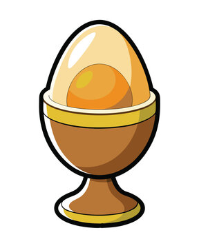 recommend clip art: Boiled egg vector illustration isolated on a white background