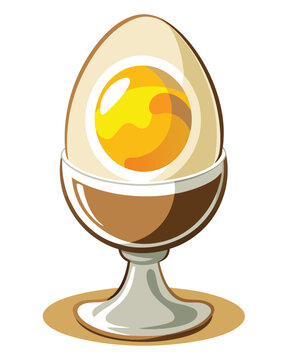 recommend clip art: Boiled egg vector illustration isolated on a white background