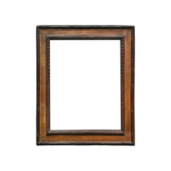 Carved wooden frame decorative brown wood isolated empty blank framework