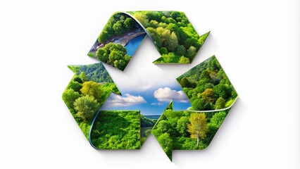 Eco-friendly recycling logo with transparent background for sustainable design and environmental projects