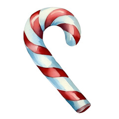 Obraz premium Christmas-red color themed watercolor cute clipart hand drawing Candy Canes – Twisted in red and white stripes