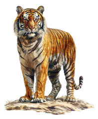 Obraz premium PNG Majestic tiger wildlife illustration