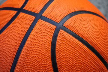 Fototapeta premium Close-up of rubber basketball suitable for background