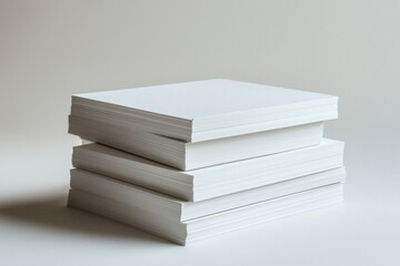 Blank A4 Stacked Paper Mockup isolated created with Generative AI