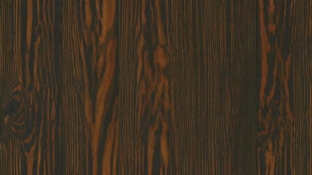 Dark wood surface, deeply textured with brown and black natural wood grain. The grain flows vertically, accentuated by rough, dark lines that add depth and contrast. 4k