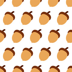 Seamless pattern of autumn acorns