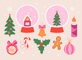 Christmas Item Set, Holiday Items Collection.