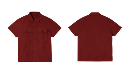 Red Short Sleeve Shirt Mockup