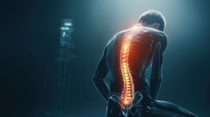 Man holding his lower back in pain