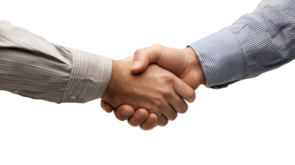 A customer shaking hands with a car dealer, isolated on transparent background, PNG file