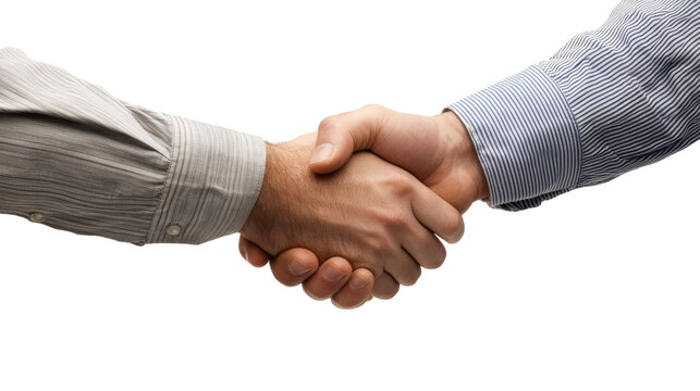 A customer shaking hands with a car dealer, isolated on transparent background, PNG file