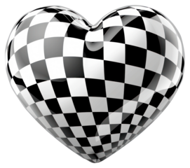 PNG Checkered heart 3D illustration