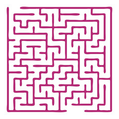 Maze shape design element. There is one entrance and exit and one correct path, but many paths lead to dead ends