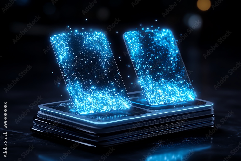 Poster a magical set of floating flashcards, where each card glows with knowledge, helping students learn f
