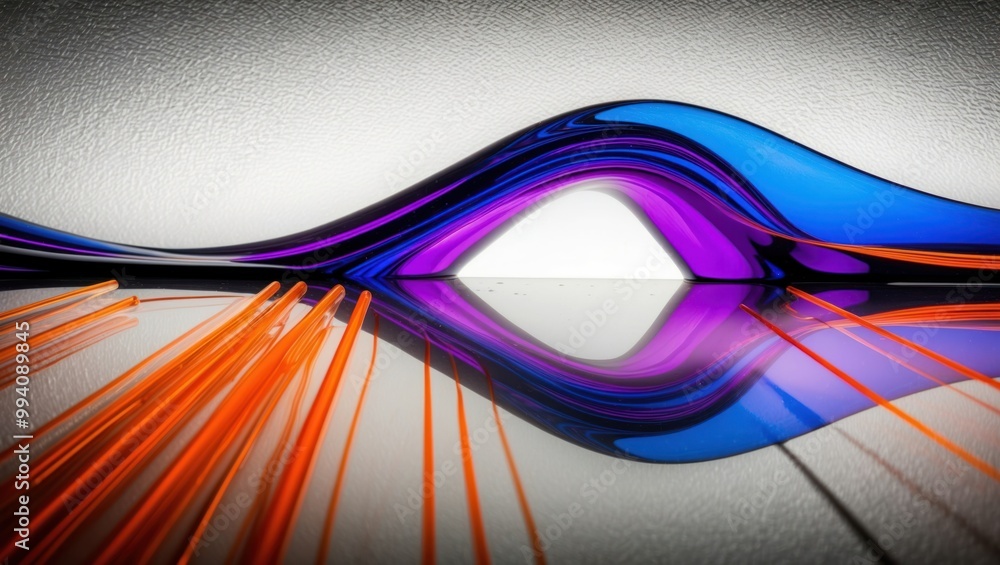 Aufkleber colorful abstract wave design with smooth curves and reflective surface, creating a vibrant and mode