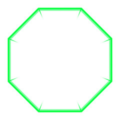 green and white octagon frame