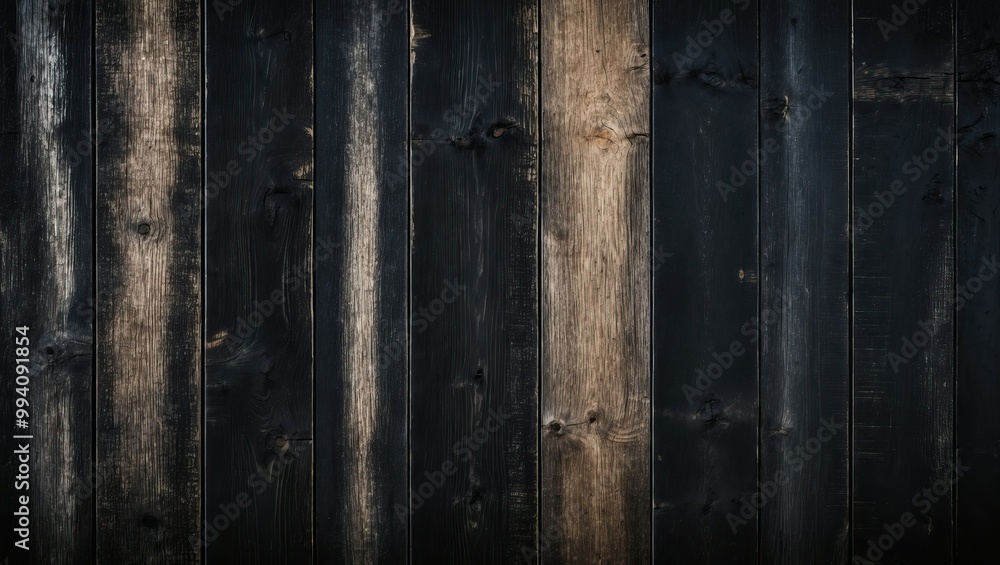 Poster dark wood planks create a textured backdrop, highlighting rustic charm and warmth. ideal for interio