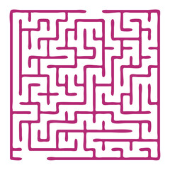 Maze shape design element. There is one entrance and exit and one correct path, but many paths lead to dead ends