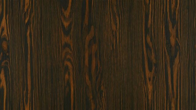 Dark wood surface, deeply textured with brown and black natural wood grain. The grain flows vertically, accentuated by rough, dark lines that add depth and contrast. 4k