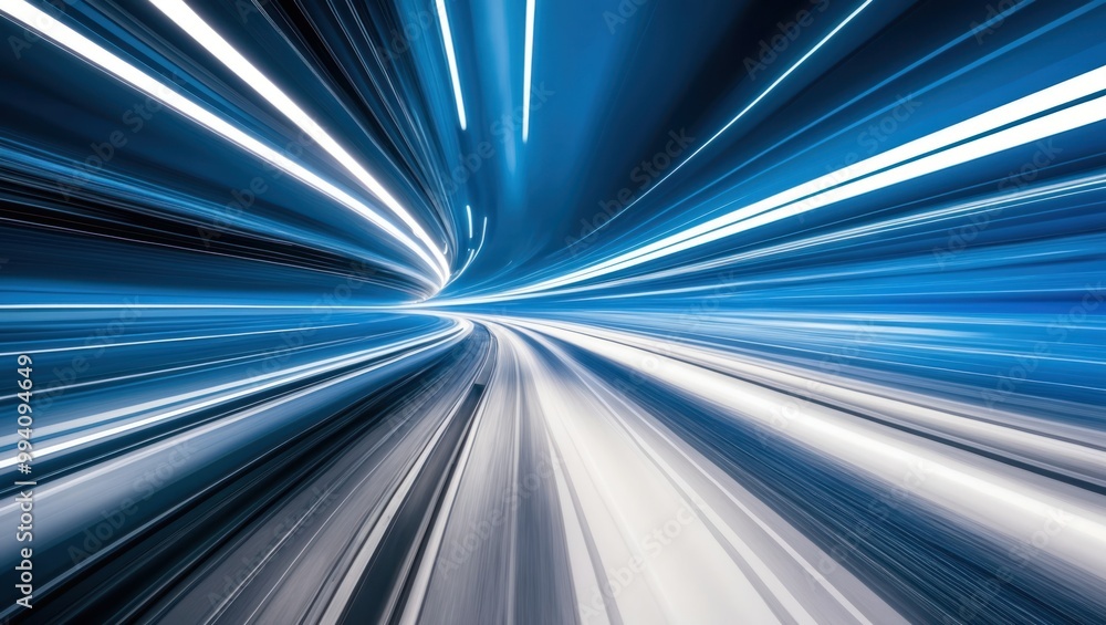 Aufkleber abstract image conveying motion through dynamic light streaks in blue colors, symbolizing speed and 