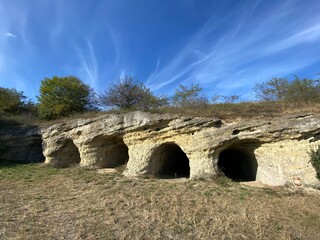 ruins of ancient temple caves of white croats